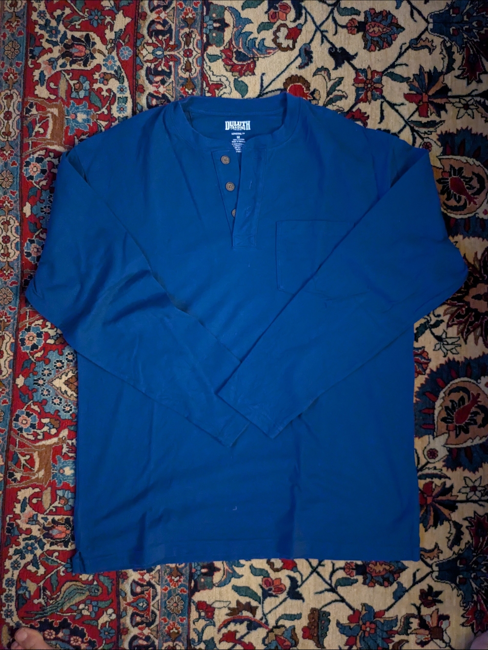 Duluth Trading Co Royal Blue Long-Sleeve Henley